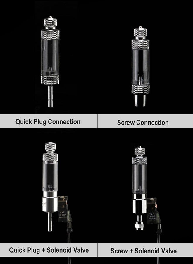 Clscea CO2 Bubble Counter with Solenoid Valve and Check Valve for CO2 Generator Regulator Planted Aquarium Screw Connection - Image 2